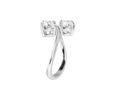 14K Gold Toi et Moi Round Brilliant Lab Diamond Ring