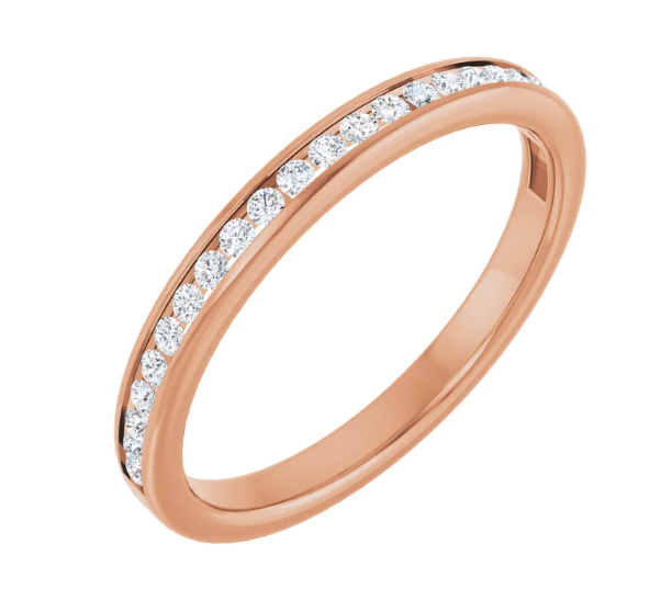 14K Gold 0.20ctw Round Lab Grown Diamond Channel Set Band