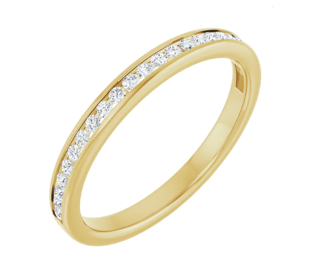 14K Gold 0.20ctw Round Lab Grown Diamond Channel Set Band