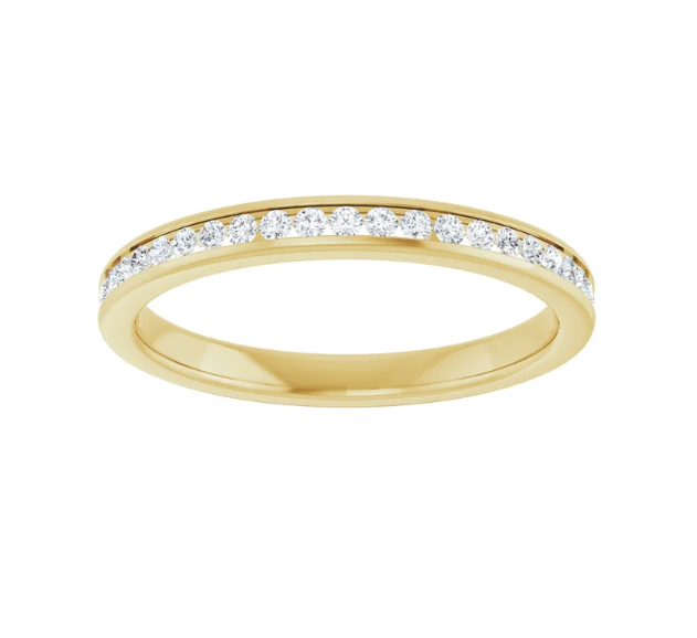 14K Gold 0.20ctw Round Lab Grown Diamond Channel Set Band
