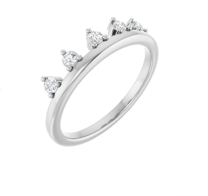 14K Gold Lab Grown Diamond Crown Ring