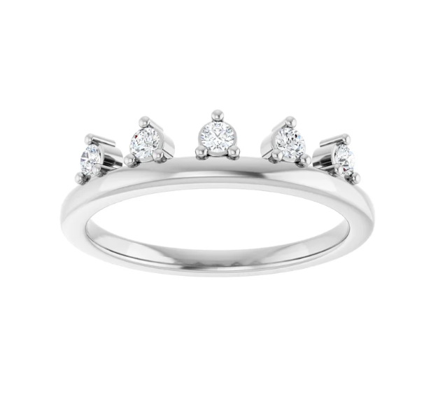 14K Gold Lab Grown Diamond Crown Ring
