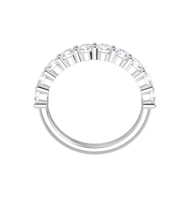 14K Gold 3mm Each Shared Prong Round Lab Diamond Anniversary Wedding Band