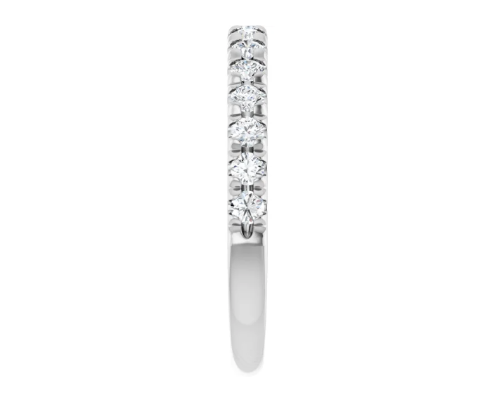 14K Gold French Set 0.50ctw Lab Diamond Wedding Band Ring