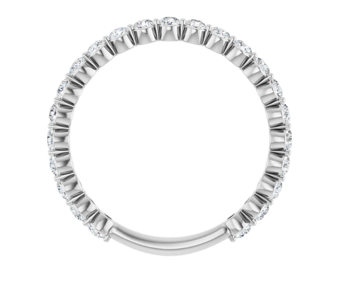 14K Gold 0.75ctw Round Lab Diamond Shared Prong Wedding Band Ring