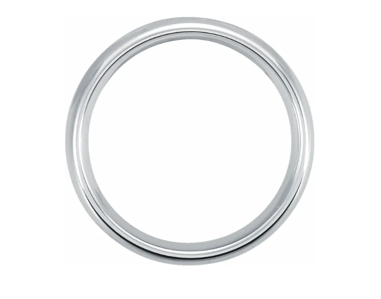 White Tungsten 6 mm Comfort Fit Half Round Mens Wedding Band Ring