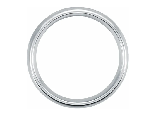 White Tungsten 6 mm Comfort Fit Half Round Mens Wedding Band Ring