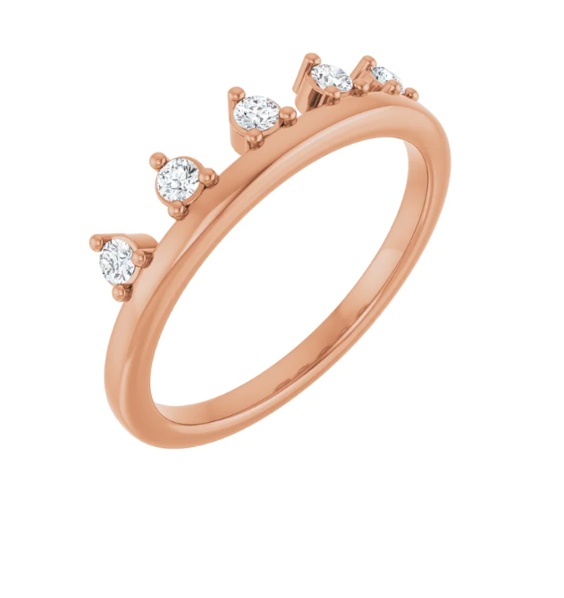 14K Gold Lab Grown Diamond Crown Ring